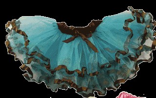 Turquoise Tutu Trimmed in Chocolate